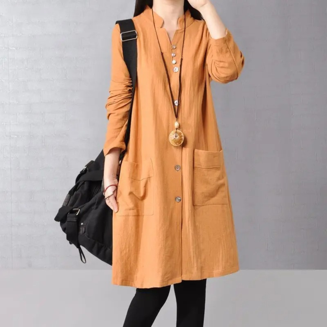 Françoise | Robe Décontractée avec Boutons et Poches