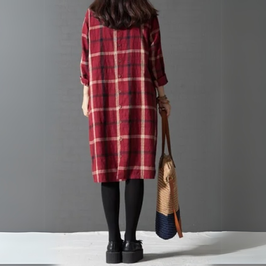 Claudine | Robe Décontractée à Carreaux