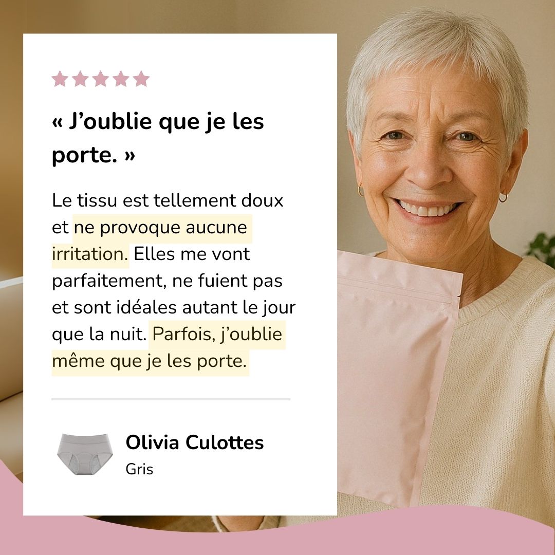 (PACK DE 6) Olivia | Culotte confortable et discrète, anti-fuite