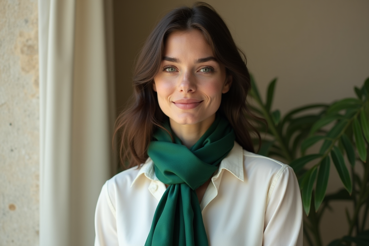 Choix de couleur de foulard idéal pour les brunes