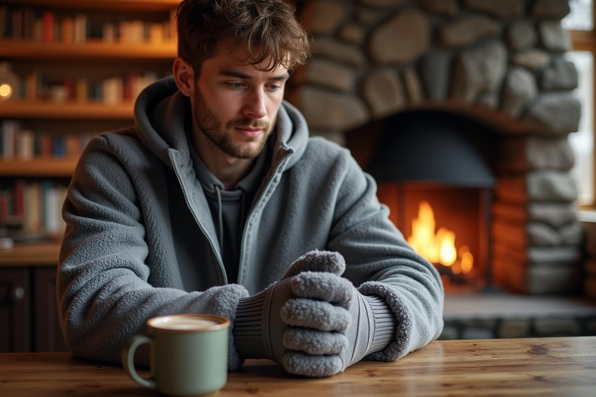 Jeune homme dans une cabane en train d